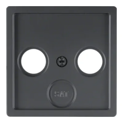 Berker Zentralplatte 12036086 | für Antennen-Steckdose 2-/3-Loch | Q.1/Q.3 | SAT ausbrechbar | Kunststoff | anthrazit