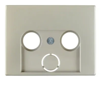 Berker Zentralplatte 12017014 K.5 für Antennen-Steckdose 2- und 3-Loch | Edelstahl rostfrei matt | SAT ausbrechbar