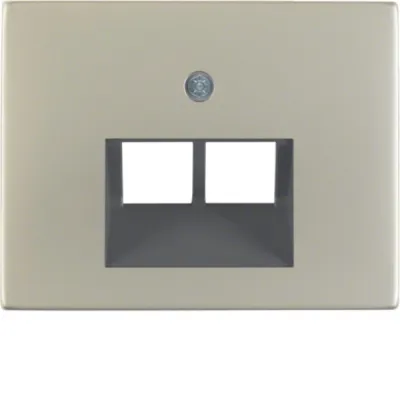Berker Zentralplatte UAE/IAE 2-fach 14097004 | K.5 Edelstahl matt | schräger Auslass | Unterputz | IP20 | halogenfrei
