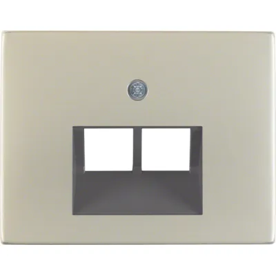 Berker Zentralplatte UAE/IAE 2-fach 14097004 | K.5 Edelstahl matt | schräger Auslass | Unterputz | IP20 | halogenfrei