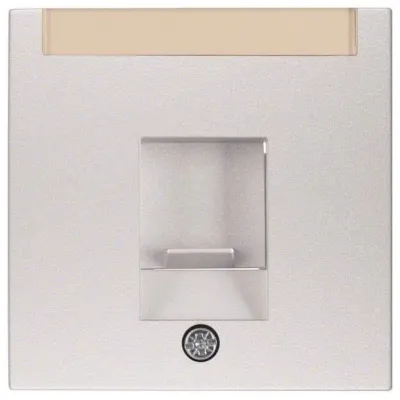 Berker Zentralplatte Modular-Jack 11701404 | 1-fach | Staubschutzschieber | Beschriftungsfeld | Unterputz | alu matt