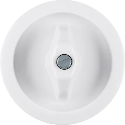 Berker Zentralstück mit Knebel 1647 Serie 1930 Drehschalter Abdeckung | Kunststoff Duroplast | polarweiß glänzend