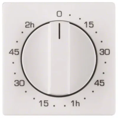 Berker Zentralstück mit Regulierknopf 16336089 | Zeitschaltuhr Drehknopf Q.1/Q.3 | 120 Min | Kunststoff matt | polarweiß