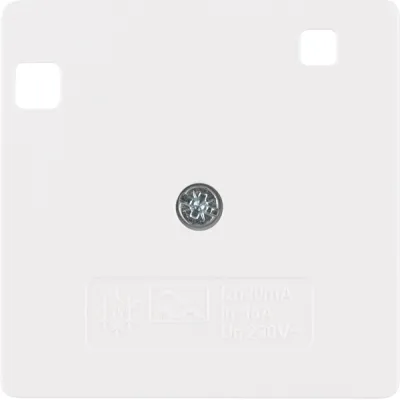 Berker Zentralstück FI-Schutzschalter 149609 | Abdeckung 50x50 mm | Thermoplast | glänzend | IP20 | polarweiß RAL 9010