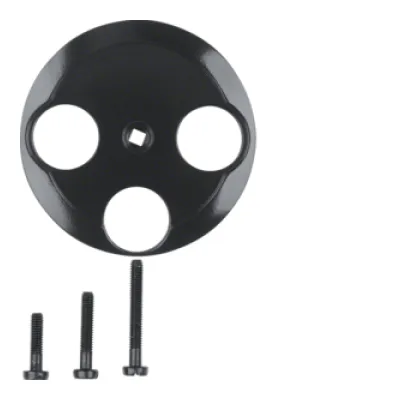 Berker Zentralplatte 3-Loch Antennendose | schwarz glänzend | Serie 1930/Palazzo | Kunststoff | Unterputz