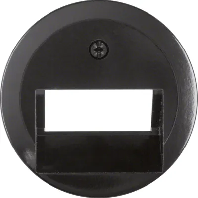 Berker Zentralplatte 140901 | 2-fach UAE/IAE Abdeckung | Serie 1930/Glas | 45° Auslass | glänzend schwarz