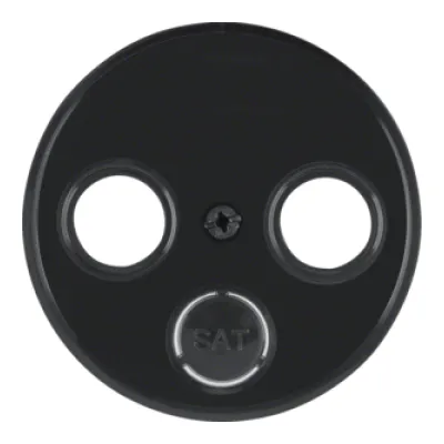 Berker Zentralplatte | schwarz glänzend | für Antennen-Steckdose | R.1/R.3/R.Classic | 2-/3-Loch | SAT | Unterputz