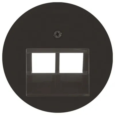 Berker Zentralplatte 14092045 | UAE/IAE 2-fach | schräger Auslass 45° | Unterputz | Thermoplast | glänzend | schwarz