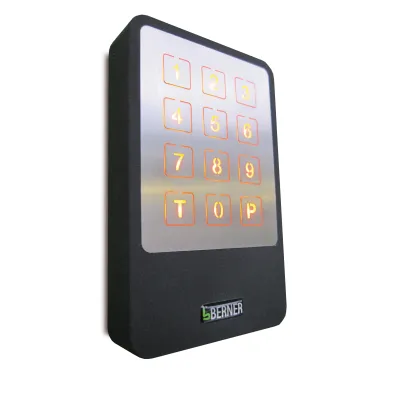 Berner Funk-Codetaster BDS591 868 MHz | drahtloses Codeschloss | 10-Kanal | Edelstahl | IP54 | Innen & Außen | schwarz