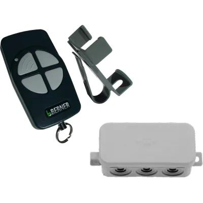 BERNER Funk-Umrüstpaket BHÜ110 | Funkempfänger 868 MHz 2-Kanal | 12-24V AC/DC | 4-Kanal Handsender | IP44 Kunststoff