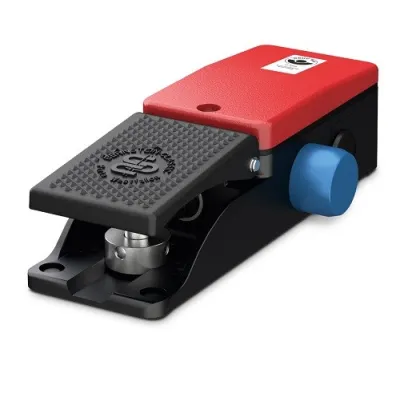 BERNSTEIN Fußschalter F1-ZSD 6061500559 | Zustimmfunktion | 3 Schaltstellungen | Metall | IP65 | rot