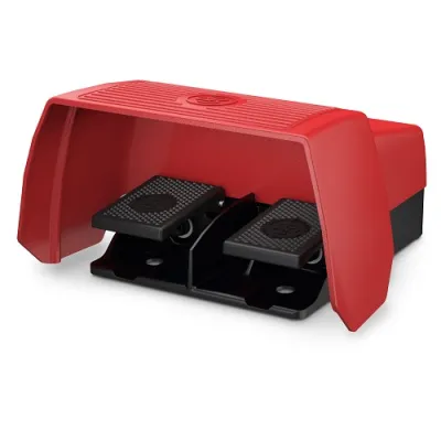 Bernstein Fußschalter F2-U1Z/U1Z UN | 6062610014 | 2 Pedale | Metall | Schutzhaube | IP65 | 3A | Rot