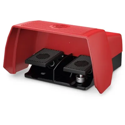 BERNSTEIN Fußschalter F2-U2ZD/U2ZD UN 6062720020 | Fußtaster Ein/Aus | 4 Öffner 4 Schließer | IP65 | Metall | rot