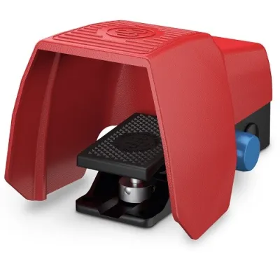 Bernstein Fußschalter F1-SU1ZU 6161000560 | Industrie Pedalschalter Metall | Sicherheitsrastung | IP65 | rot