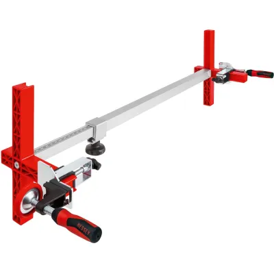 BESSEY Türfutterstrebe TU | Türfutter Fixierhilfe | Spannweite 565-1010 mm | Aluminium | Filzschutz | Silber/Rot