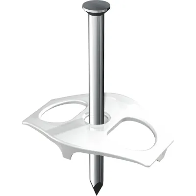 OBO Bettermann Nagel-Fix 1996 40 | Nagelscheibe mit Stahlnagel 3x40 mm | Kunststoff Doppelschelle | transparent