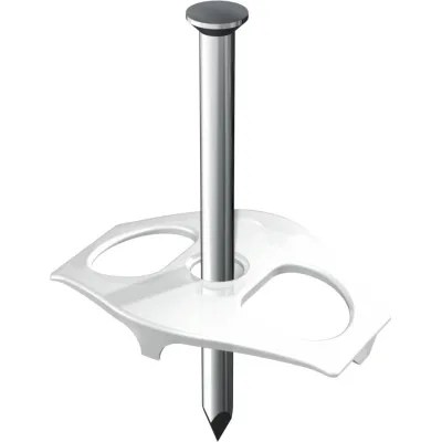 OBO Bettermann Nagel-Fix 1996 40 | Nagelscheibe mit Stahlnagel 3x40 mm | Kunststoff Doppelschelle | transparent