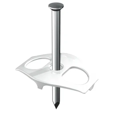 OBO Bettermann Nagel-Fix 1996 40 | Nagelscheibe mit Stahlnagel 3x40 mm | Kunststoff Doppelschelle | transparent