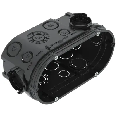 OBO Bettermann Geräte-Verbindungsdose UG 66-DV 2003720 | Doppel-Unterputzdose | 2-fach | 60x66mm | IP30 | tiefschwarz