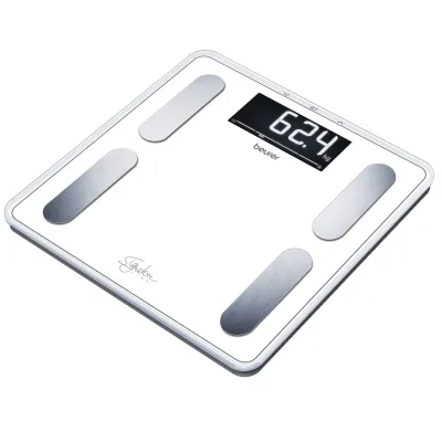 Beurer Personenwaage BF 400 Signature Line 73575 | Körperanalyse | BMI | Körperfett | 200kg | Glas weiß | XL-Format