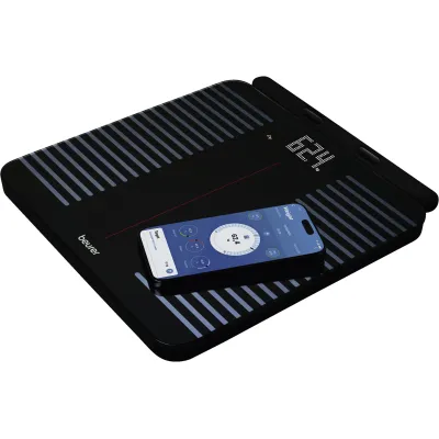 Beurer Personenwaage BF 990 WIFI | Diagnosewaage | App-Anbindung | Körperfettanalyse | 180 kg | Glas | Schwarz