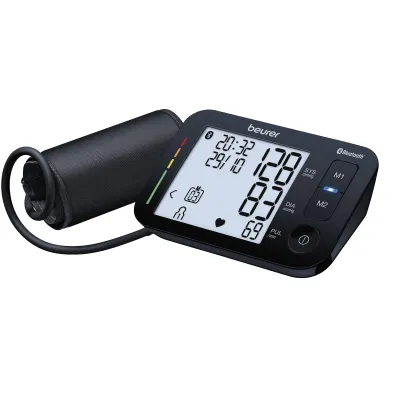 Beurer Blutdruckmessgerät Oberarm BM 54 BT | Bluetooth | Arrhythmie-Erkennung | XL-Manschette 22-44cm | Schwarz
