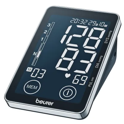 Beurer BM 58 Blutdruckmessgerät Oberarm | 22-30 cm | Touchscreen | Arrhythmie-Erkennung | 2x60 Speicher | USB | Schwarz