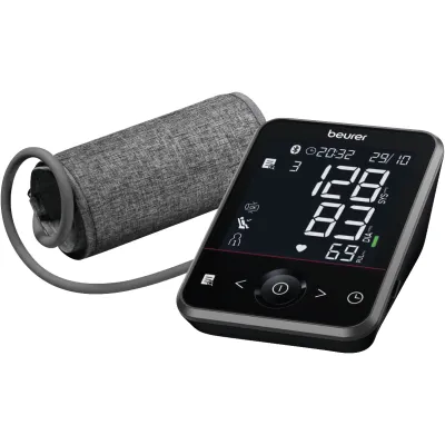 Beurer Blutdruckmessgerät BM 64 Oberarm | vollautomatisch | Bluetooth | 2x120 Speicher | schwarz-grau
