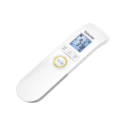 Beurer Infrarot-Fieberthermometer FT 95 BT | kontaktlos | Stirnmessung | Bluetooth | Fieberalarm | 60 Speicher | weiß
