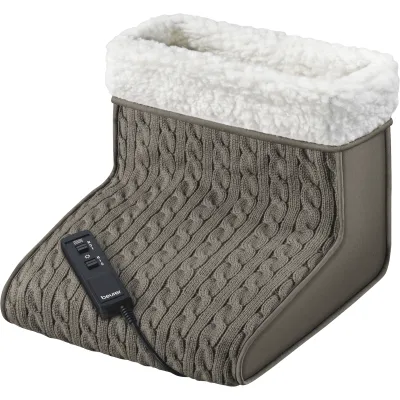 Beurer Fußwärmer FWM 45 | Massagefunktion | 2 Temperatur- & Massagestufen | Teddy-Futter handwaschbar | 15W | Braun