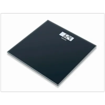 Beurer Personenwaage GS 10 Black | Digitalwaage 180 kg | Glas 30x30 cm | LCD-Anzeige | Abschaltautomatik | flach schwarz