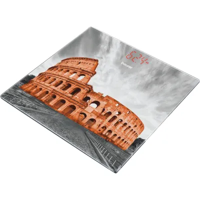 Beurer Personenwaage GS 215 Rome 75653 | digitale Glaswaage | 180 kg Tragkraft | Dot-Matrix-Anzeige | 30x30 cm