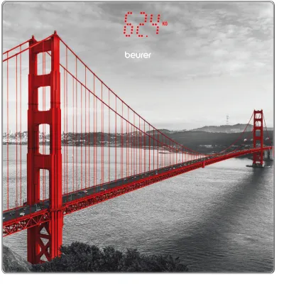 Beurer Personenwaage GS 215 San Francisco 75654 | digitale Glaswaage 180kg | Magic-LED | 30x30cm | bunt