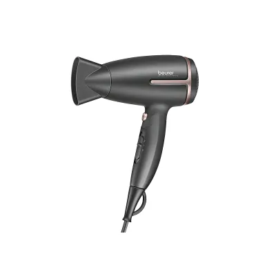 Beurer Reisehaartrockner HC 25 | 1600W | Ionenfunktion | klappbar | 2 Stufen | Kaltstufe | schwarz