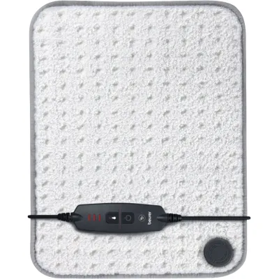 Beurer Heizkissen HK 43 Supercosy | Schnellaufheizung | Abschaltautomatik | 33x44 cm | maschinenwaschbar | Weiß-Grau