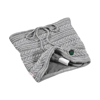 Beurer Heizschal HK 37 To Go | Beheizter Schlauchschal mit 2500mAh Powerbank | 3 Stufen | Waschbar | Grau