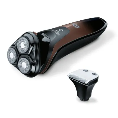 Beurer Rotationsrasierer HR 8000 | Herrenrasierer nass & trocken | 3-fach Scherkopf | Akku/Netzbetrieb | wasserfest