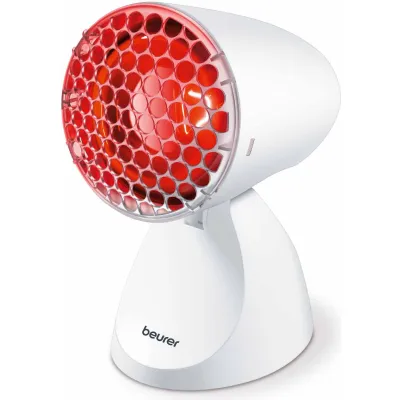 Beurer Infrarotlampe IL 11 61403 | Rotlichtlampe 100W | Medizinprodukt | 5 Neigungsstufen | Schutzgitter | Weiß