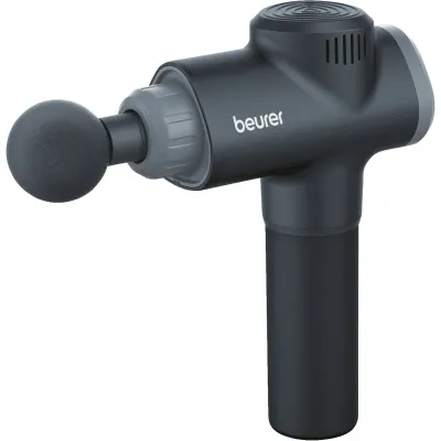 Beurer Massagepistole MG 180 | Muskelmassagegerät | 4 Intensitätsstufen | 6 Aufsätze | Akkubetrieb | schwarz