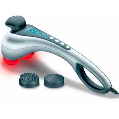 Beurer Hand-Massagegerät MG 100 | Infrarot-Klopfmassage, 5 Stufen, 4 Programme, Aluminium, Silber, 16x15x45 cm