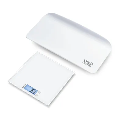 Beurer Haustierwaage PP 170 Polly | Multi-Funktions-Waage für Tiere & Menschen | 100g–180kg | HOLD-Funktion | Weiß