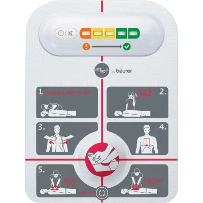 Beurer Reanimationshilfe RH 112 LifePad | Erste Hilfe Pad mit LED Feedback & Signalton | Kompakt | Einmalprodukt