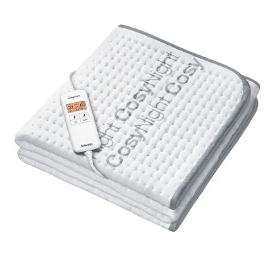 Beurer Wärmeunterbett UB 190 | App-Steuerung WLAN & Alexa | 2 Zonen, 9 Stufen | 150x80 cm | Baumwolle | Weiß