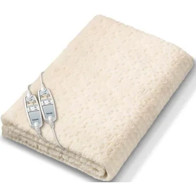 Beurer Wärmeunterbett UB 86 Doppel 150x160 cm | 9 Stufen | Timer | waschbar | Teddy-Plüsch | Weiß