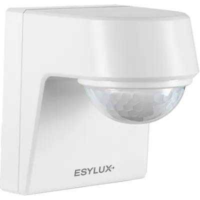 ESYLUX Bewegungsmelder DEFENSOR MD 200° 24 IR | PIR Sensor | 24 m Reichweite | IP55 | Aufputz | Wandmontage | weiß