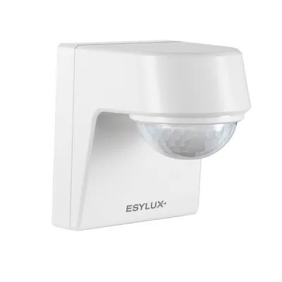 ESYLUX Bewegungsmelder DEFENSOR MD 200° 24 IR | PIR Sensor | 24 m Reichweite | IP55 | Aufputz | Wandmontage | weiß