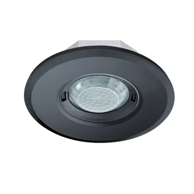 ESYLUX Bewegungsmelder MD-FLAT 360i/8 ROUND BLACK | 360° PIR-Sensor | Deckenmontage | Unterputz | schwarz