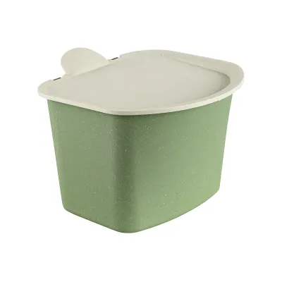 Koziol Bio-Abfallbehälter Bibo Green | Kompakt 22,5x20,8x16 cm | Bio-Circular | Spülmaschinengeeignet | Melaminfrei