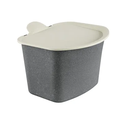 KOZIOL Bio-Abfallbehälter Bibo | Küchenkomposter 16L | Bio-Circular | Spülmaschinengeeignet | Kompakt | Grau