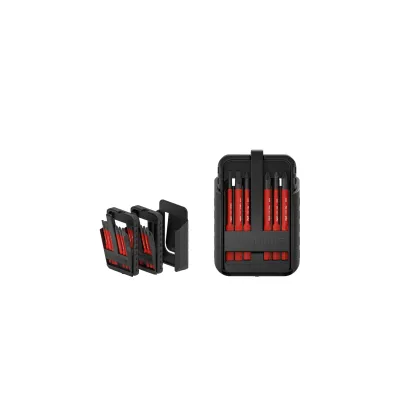 Wiha Bit-Set slimBit electric 12-tlg. VDE geprüft | Schlitz, Phillips, Pozidriv, TORX® | inkl. Bit-Box & Gürtelhalter